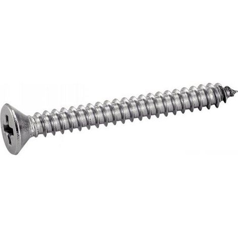 200 Vis à Tôle Tête Fraisée Phillips 6.3 x 19 mm - DIN 7982 - ISO 7050 - NFE25-656 - UNI 6955 - Inox A2 - D-Work
