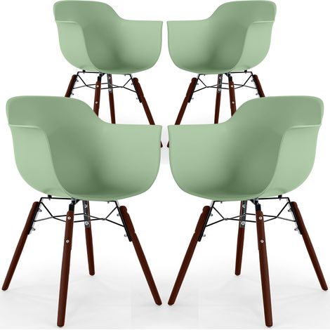Sedie da Pranzo - Design Scandinavo - Gambe in Legno Scuro - Set di 4 - Nordika