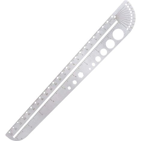 Règle graduée de 30 cm (11,8 pouces) en acier inoxydable, avec (1/5)