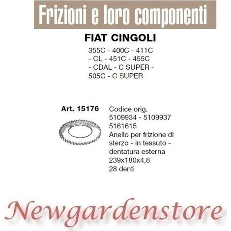 Anello frizione sterzo 15176 28 denti trattore FIAT CINGOLI 355C 400 411 451 455