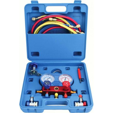 TESTER PRESSIONE ARIA CONDIZIONATA AUTO CONDIZIONATORE MANOMETRI GAS R134 R22