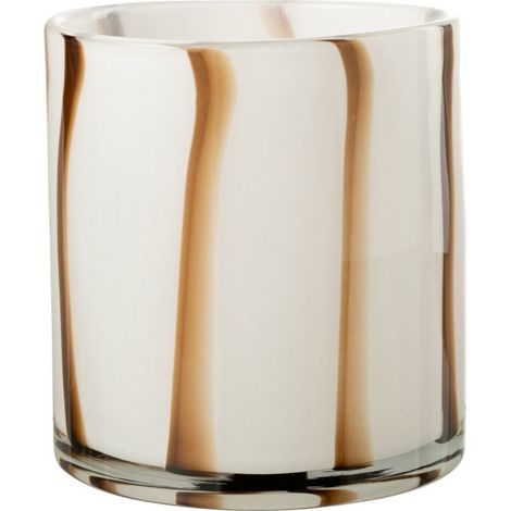 Photophore Design en Verre "Safaria" 18cm Blanc (1/5)
