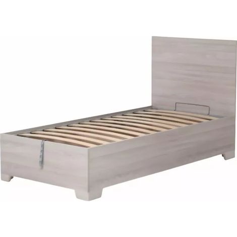 letto singolo con rete contenitore e piedini "hi box" olmo naturale 90x190 cm (1/4)