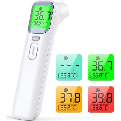 Thermomètre professionnel 4 en 1 thermomètre infrarouge numérique thermomètre de fièvre d'oreille frontale pour adultes, bébés, enfants
