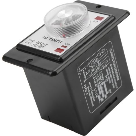 Minuterie à cadran AH2-Y 6S relais retard à l'enclenchement 24V DC 220V AC ABS laiton pour équipement automatisé armoire électromécanique tour CNC (1/5)