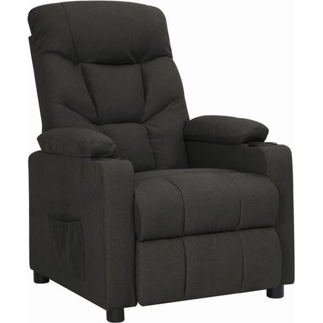 Fauteuil inclinable en tissu noir (1/5)