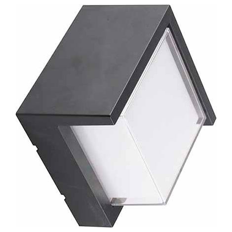 V-TAC VT-831 Lampada LED 7W da parete quadrata corpo nero e diffusore bianco bianco caldo 3000K IP65 - sku 218610 (1/5)