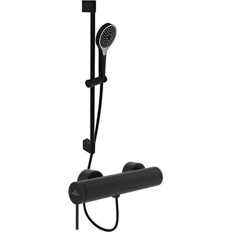 Mitigeur mécanique douche VILLEROY ET BOCH Loop & Friends+ Ensemble de doucheVerve Showers 3 jets Noir mat