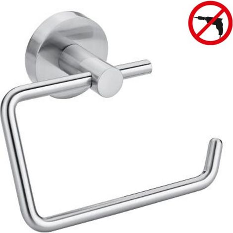 Tesa – Support de papier toilette en acier inoxydable – Finition chrome brillant – Fixation sans perçage – Dimensions 105x138x50mm - Q159102 (1/10)