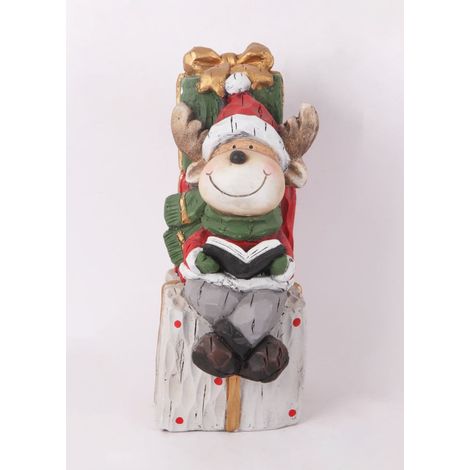 Dekofigur Rentier 34 cm bunt Weihnachtscharaktere