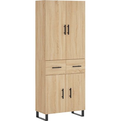 Buffet,Bahut,Meuble de Rangement haut Chêne sonoma 69,5x34x180 cm Bois d'ingénierie CFW43380 (1/5)