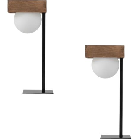 BOBOCHIC - Lot de 2 lampes de chevet KEDAH en acier