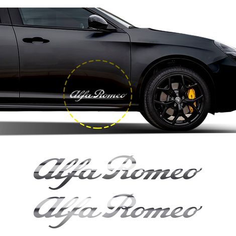 Adesivi Prespaziati Scritta Alfa Romeo - Dimensione: 25 CM - Colore: CROMO