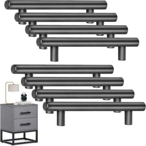 [JAMAIS UTILISÉ] Lot de 8 Poignee de Meuble Cuisine,Poignée Meuble en Acier Inoxydable, Poignet de Porte Cuisine Noire Entraxe 128 mm , pour Armoire Tiroir(Avec Vis) (1/4)