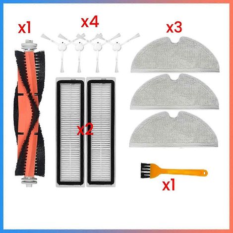 Ersatzteile und Verbrauchsmaterialien für Dreame D9, D9 Max, L10 Pro Saugroboter: Hauptbürste, Seitenbürste, HEPA-Filter, Wischtuch (1/4)
