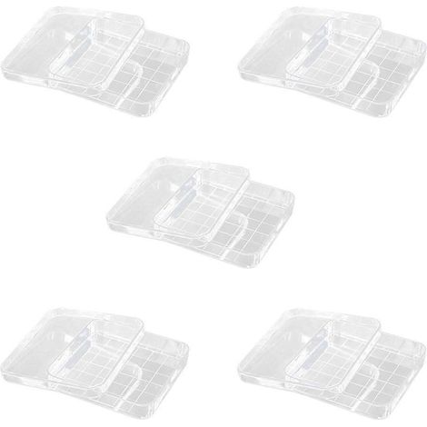 Lot de 5 boîtes de Petri jetables avec couvercle en verre pour ensemencement et culture cellulaire.-10X10CM-Transparent (1/3)