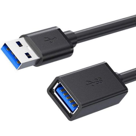 Câble d'extension USB 3.0, câble de données USB 3.0 mâle-femelle pour PC, ordinateur portable, clé USB, Smart TV, imprimante USB (A) (1/5)