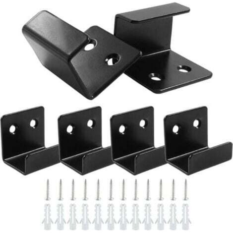 [NON UTILIZZATO] Set di 6 ganci da parete in acciaio inox, larghezza interna 25 mm, ganci robusti per piastrelle in ceramica (neri)