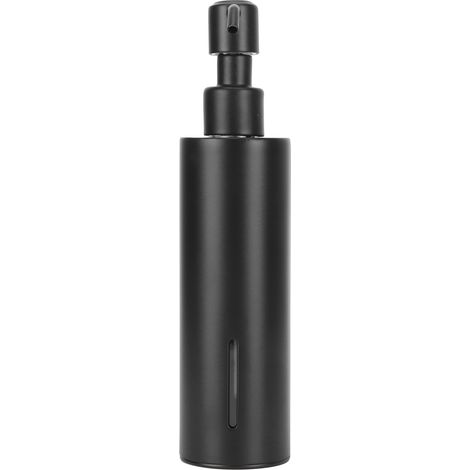 Distributeur de savon noir 200 ml, à poser sur un comptoir, en acier inoxydable 304, pour lotion, shampoing et liquides.
