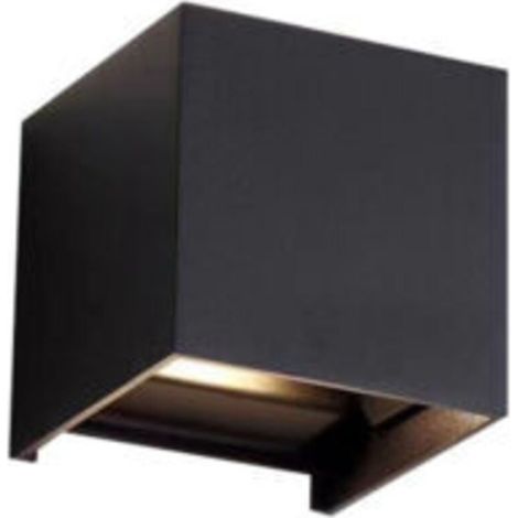 Applique extérieure carrée double faisceaux 6W – IP65 – Blanc chaud 3000K – Aluminium – 720 lumens pour éclairage façade