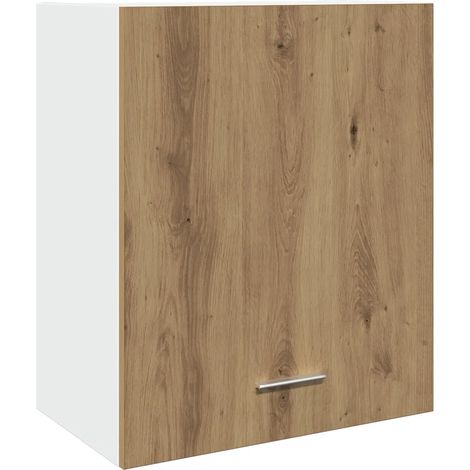 Armario de diseño mural con puerta de almacenamiento 50 x 31 x 60 cm fabricado en madera de roble manufacturada acabado artesanal 020050755 (1/5)