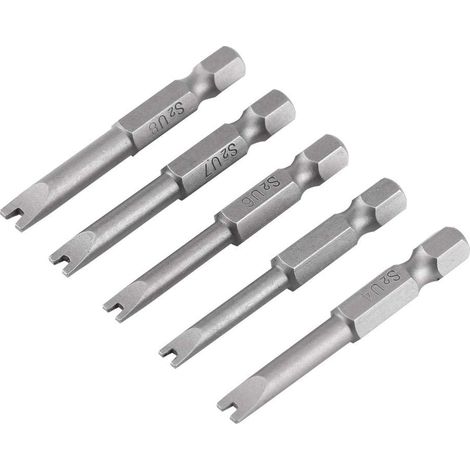 Ej.Life Embout De Tournevis U Fourche, Embout Visseuse Speciaux Magnetique à Tige Hexagonale 1/4 ", Paquet De 5 Embouts de Tournevis en Acier Allié S2