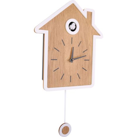 Coucou Conception Horloge Rapport Swing Simple Moderne Style Nordique Coucou Horloge Suspendue pour La Maison Bureau Dcoration Piles Non Incluses (Blanc) (1/5)