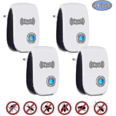 Lot de 4 répulsifs ultrasoniques anti-souris et anti-nuisibles électroniques (Byfc24) (1/5)
