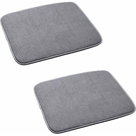 Tapis D Egouttage - Microfibre - 40 x 46 cm - Pour Evier Cuisine - Lavable Machine - Lot De 2