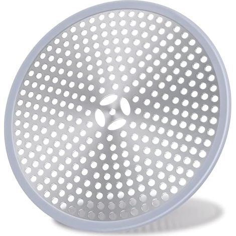 1 pcs ,Drain de Douche,Filtre de Cheveux,Filtre pour bonde de Douche,Grille Douche Anti Cheveux,Couverture de Drain Filtre à Évier,Attrape Cheveux Douche Drain Acier Inoxydable Argent et Silicone (1/5)