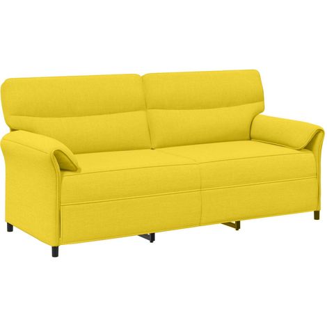 Divano 3-Persone 3 posto Giallo Chiaro 198 x 83 x 95 cm Tessuto vidaXL (1/5)