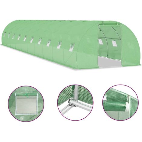 Serra tenda riparo piante fiori ortaggi 45 m² 15 x 3 x 2 m verde 020044450