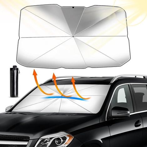 Parasol para coche, tipo sombrilla para SUV y camiones, bloquea el 99,9% de la radiación UV (S-125×65cm) (1/2)