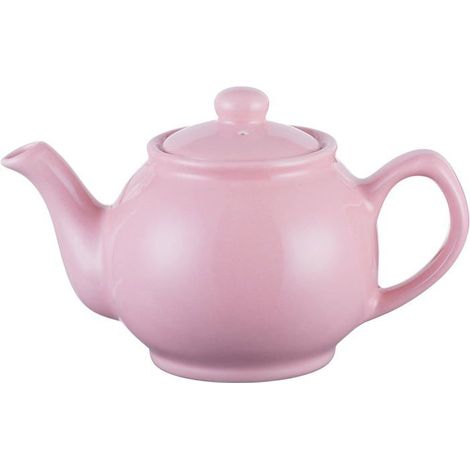 Théière en grès fin, 2 tasses, couleur rose pastel, design traditionnel, rétention de chaleur optimale. (1/5)