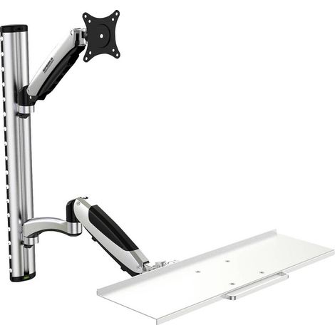 SpeaKa Professional SP-MM-730 Supporto a muro per monitor 1 Display: (s) 43,2 cm (17) - 68,6 cm (27) Nero / Argento R (1/5)