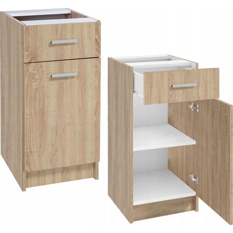 Meuble de cuisine suspendu - Armoire De Cuisine - Chêne Sonoma - 40 X 82 X 49 Cm - 1 Porte - 1 Tiroir (1/5)