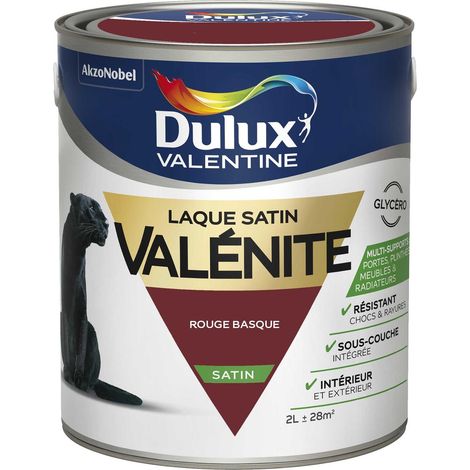 Peinture Laque Valénite Satin Rouge Basque (RAL 3004) 2 L - Dulux Valentine