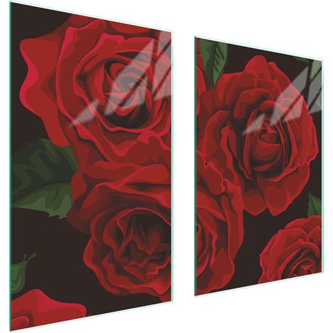 GLASSCHUTZPLATTE FÜR KÜCHE 65x52 ROSEN (1/5)