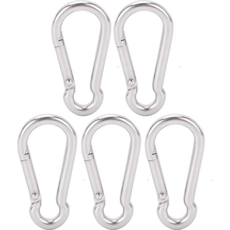 5 Crochets à Ressort en Acier Inoxydable 50mm pour Attaches de Sécurité, Hamac et Accessoires pour Animaux (1/5)