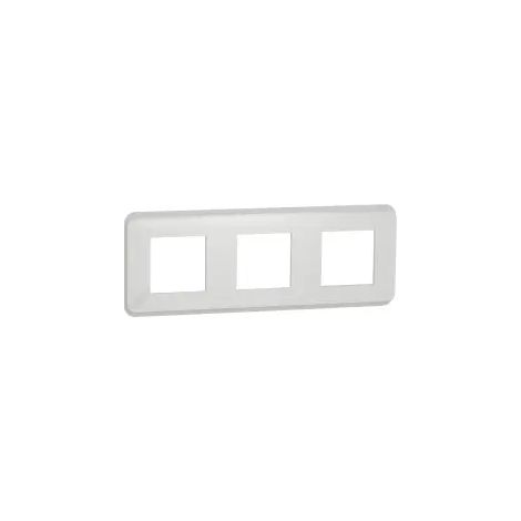 Plaque Ue de finition Unica 3 postes blanc (1/5)