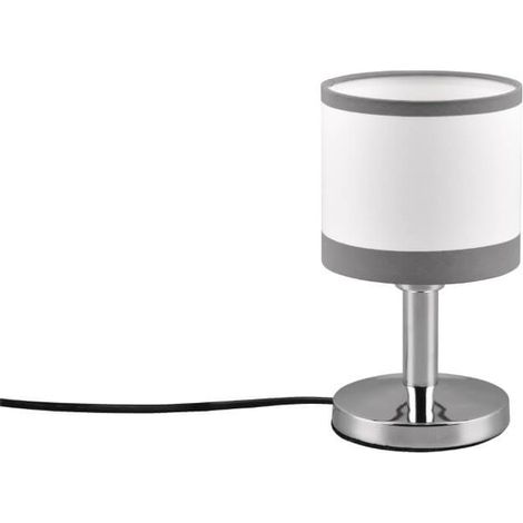 Petite lampe de table chromée abat-jour blanc E14 Davos (1/2)