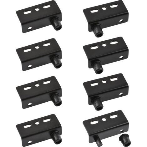 BEBUSINGOTO Juego de 4 bisagras pivotantes de acero inoxidable con eje oculto, bisagras para puertas de armarios de madera con pasador para puertas de madera de apertura libre (negro) (1/4)