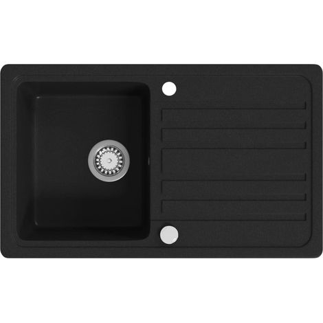 Maison Exclusive - Granitspüle mit Abtropffläche Reversibel Schwa