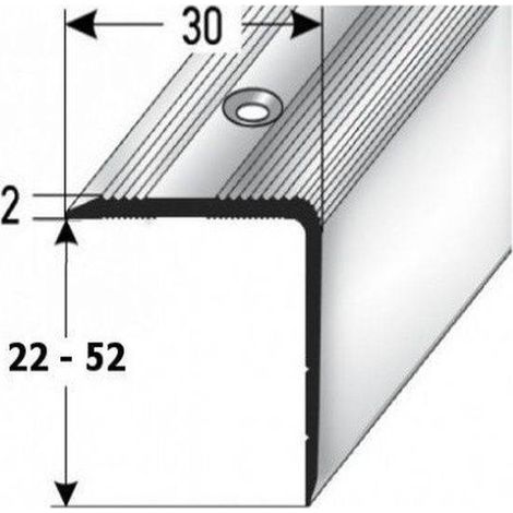 PROVISTON Treppenkantenprofil 30 x 42 x 1000 mm Aluminium Winkelprofil Silber (1/2)