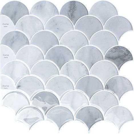 papier Peint Carrelage Autocollant Modle De Secteur Gris 30 X30 Cm Style Mosaque Sticker Mural Film Dcoratif Impermable Pour Carreaux De Mur De Sa (1/5)