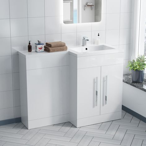 Aric RH 1100mm Vanity Basin & WC Unit White (1/5)