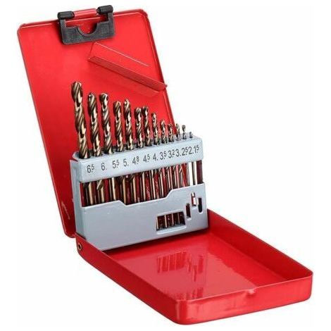 M35 ensemble de forets au cobalt en acier à grande vitesse, embouts torsadés, boitier métallique métrique pour le percage du bois en acier inoxydable (1/5)