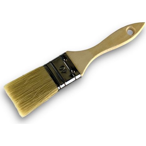 Lot de 50 pinceaux queue de morue 40 mm double épaisseur Soie blanche haute qualité Manche bois brut Résistants et durables Multi-supports Kibros 32240x50 (1/5)