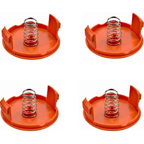 Lot de 4 cache-bobines et ressorts de rechange pour débroussailleuse Black et Decker,Compatible avec RC-100-P et le ressort AF-100 Line (1/5)