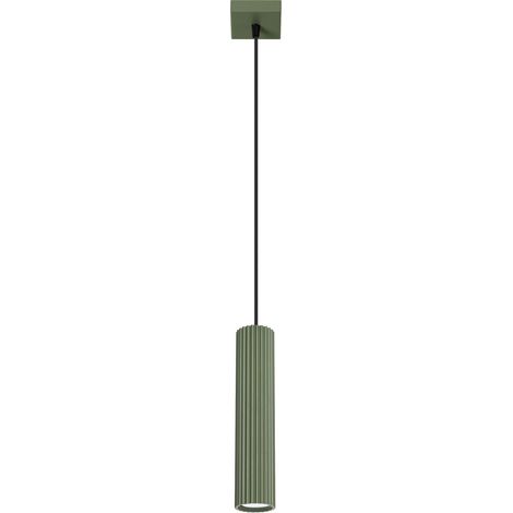 Lámpara colgante Karbon verde oliva aluminio 1xGU10 8cm Sollux (1/5)
